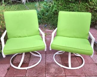 aluminum swivel rockers w Sunbrella cushions 