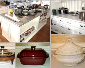 cookware,Lenox tureen,Pampered Chef,Calphalon RHA