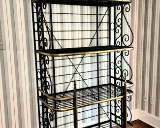 fancy iron & brass bakers rack RHA
