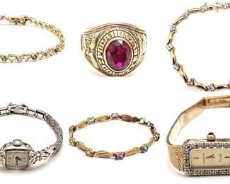 14k gold ladies watch,14k gold & diamond tennis bracelet,etc etc