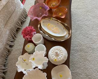 Fenton, Carnival glass and Limoges..