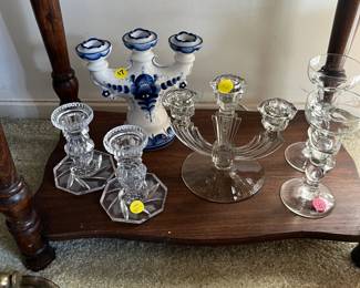 assorted glass and ceramic candle holders