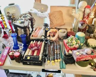 Assortment of candles.