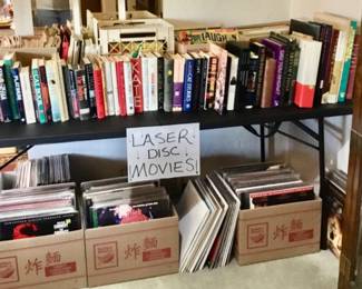 Laser disc movies, books, albums.
