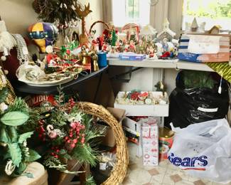 Variety of Christmas decorations.