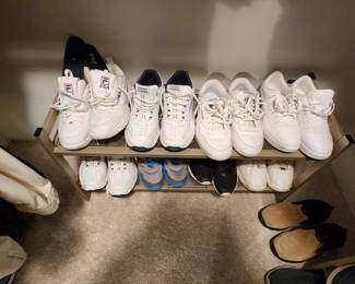 Sizes 10 and 10 1/2. Some of the tennis shoes are new. 