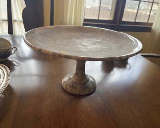 MARBLE PEDESTAL DISH