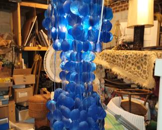 Vtg 6ft tall Capiz shell chandelier