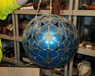 Capiz shell ball hanging light