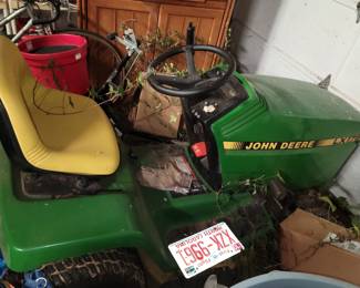 John Deere LX-176 riding mower with John Deere trailer