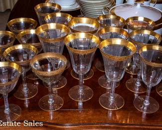 Vintage Gold Rim stemware