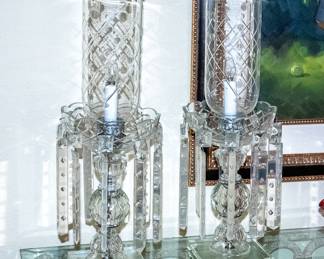 Pair of Vintage Crystal Lustres 