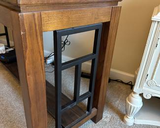 A30 - $60. Sofa table with metal sides. Measures 48" wide x 18" deep x 24.5" tall. 
