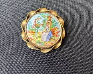 J8 - $40. Bijoux Romeo Limoges brooch. 