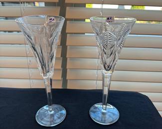 A78 - Waterford Champagne Flutes. Left to right $15, $10