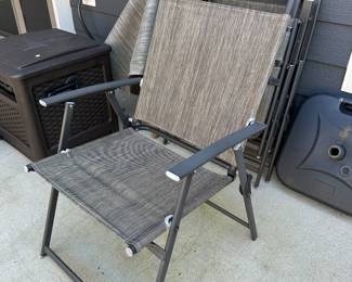 A113 - $95. Square Patio Table with Umbrella & 4 chairs