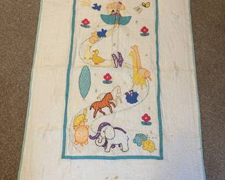 A34 - $30. Vintage Crib Quilt. 