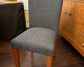 A3 - $95. Solid Wood Pedestal Table. Measures 45" round x 31" tall. A4 - $100 set of 4 blue dining chairs. 