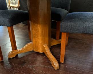 A3 - $95. Solid Wood Pedestal Table. Measures 45" round x 31" tall. 