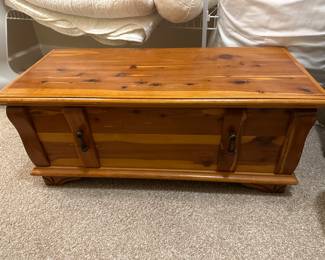 A109 - $75 Small Cedar Chest. Measures 30" wide x 13.25" deep x 12.25" tall. 