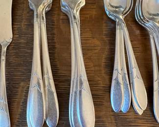 A67 - $75. Community Plate Flatware Set.  6 piece place setting  - Service for 8 + 2 serving pieces. 