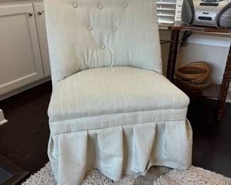 A15 - $30 Single Upholstered Side Chair. Measures 24" wide x 27" deep x 33" tall. 