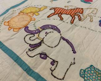 A34 - $30. Vintage Crib Quilt. 