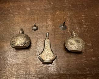 J21 - $40 each perfume / snuff bottles. Sterling. $10 each tiny funnels. 