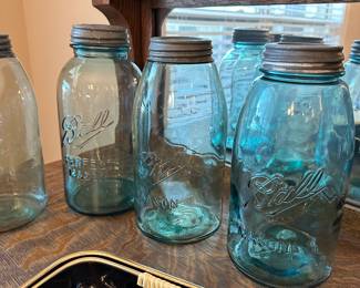 A75 - $10 each 1/2 gallon Blue Ball Jars. 5 available. 