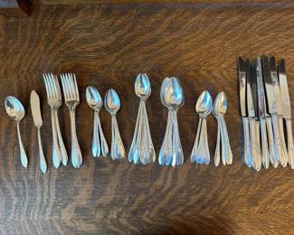 A67 - $75. Community Plate Flatware Set.  6 piece place setting  - Service for 8 + 2 serving pieces. 