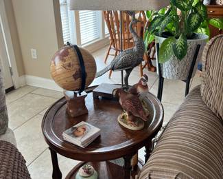Coffee table and numerous decor items.