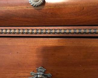 Detail work on bedroom set.