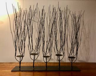 Black metal 5 candle holder.