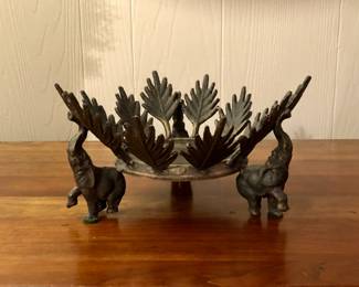 Wrought iron decorative elephant bowl or plant holder.