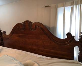King size Pennsylvania House bed shown with canopy not on.
