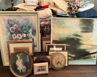 Lots of artwork and paintings