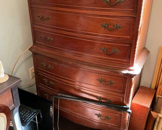 French Provencial chest on chest of drawers