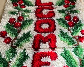 Christmas hooked rug