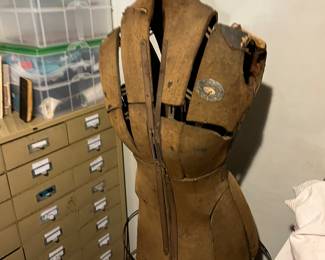 Vintage sewing: material, buttons, metal cabinets, patterns, books and findings