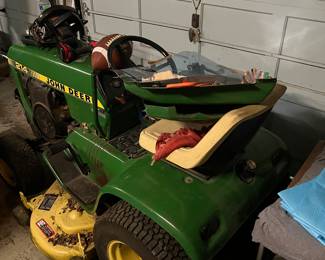 John Deere running tractor, just cut the lawn