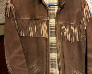 Vintage fringe suede coat