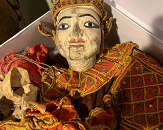 Old wooden marionette doll