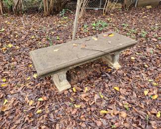 Cement garden bench