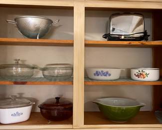Vintage Kitchenwares:  Corning-ware, Pyrex, Glasbake