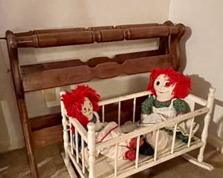 Vintage Baby Doll Cradle, Raggedy Ann Dolls