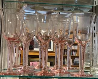 Pink Glass Wine Glasses