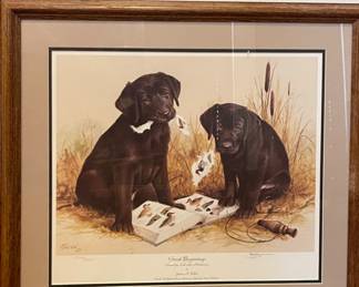Signed & Numbered Print ”Great Beginnings” by James H Killen for Ducks Unlimited Great American Sporting Dog Collection