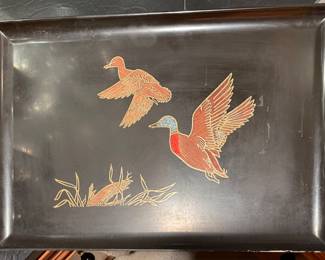 MCM Couroc of Monterey Mallard Inlaid Bar Tray