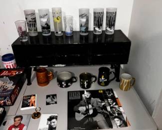 more Elvis items, black MCM desk organizer,  vintage glasses
