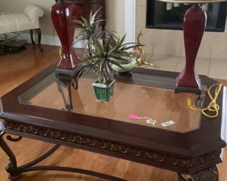 Coffee tbl 74. Pair lamps 30.00